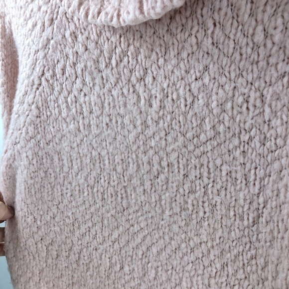 J Crew Alpaca Blend Chunky Turtleneck Sweater Sz M Pink Turtleneck Cozy Casual - Picture 8 of 9